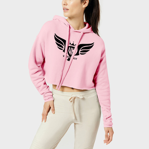 เสื้อฮู้ดสวมหัวผ้าฝ้าย100% ถักโลโก้ที่กำหนดเองได้เป็นมิตรกับสิ่งแวดล้อมผ้าระบายอากาศสีทึบสำหรับผู้หญิงออกใหม่ - Product Image 1