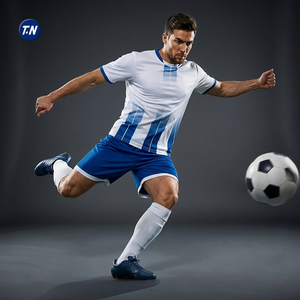 Conjuntos de Uniformes de Fútbol, 100% Poliéster, Cuello Redondo, Impresión por Transferencia de Calor, Nombres y Números de Equipos/Jugadores, Eslogan, Unisex, Manga Corta - Product Image 4