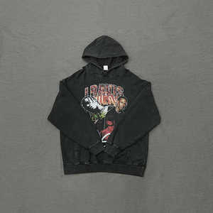 Sudadera con capucha desgastada lavada con ácido XL para hombre, estampado de patrón sólido de invierno, Material de lana suave, MOQ bajo, suministro al por mayor - Product Image 2