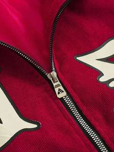 Chaqueta Bomber de un solo botón Y2K de Hip Hop para invierno/primavera estatua Liberty estampado Vintage Unisex lana bordada a prueba de viento - Product Image 6