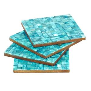 Top Selling Unique Design High Quality Horn Bone <b>Square</b> Shape Wood and Resin Wooden Drink Coaster Cup Wood Coaster Home Decor - Product Image 2