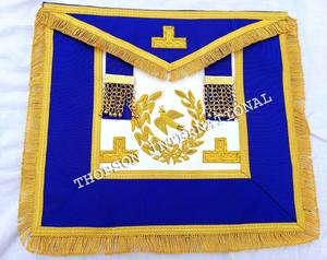 Masonic Regalia Full Dress Delantal Crafted Grand Officers Base de cuero con parche bordado - Product Image 5