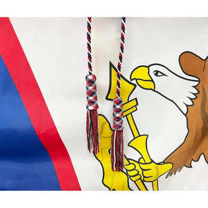 "Tricolor <b>Braided</b> <b>Cord</b> Tassel for Indoor Flagpole Display 108 Inch Flag Cord" - Product Image 1