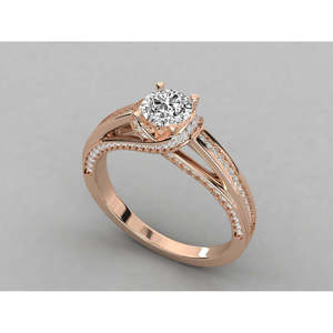 14K Gold Solitaire Round Cut Lab Grown <b>Diamond</b> Ladies <b>Ring</b> Brilliant <b>Diamond</b> <b>Rings</b> - Product Image 4