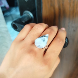 Bagues en Agate Dendritique Plaqué Argent en Laiton, Vente en Gros, Pierres Précieuses Naturelles, Faites à la Main, Écologiques, Nouveauté pour Femmes - Product Image 1