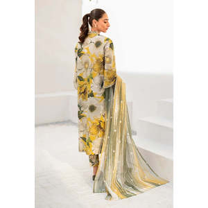 Ensemble de costume imprimé Karandi 3 pièces pour femmes BAROUQE avec dupatta et pantalon-BIC-2573 - Product Image 3