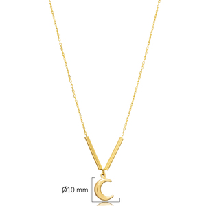 Luna diseño hecho a mano 925 plata esterlina encanto collar turco hecho a mano venta al por mayor joyería fina - Product Image 2