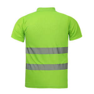 Polos réfléchissants haute visibilité à manches courtes, t-shirt de sécurité haute visibilité avec logo personnalisable à bas prix - Product Image 2