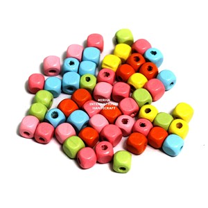 Combinación mixta de cuentas de madera de colores personalizadas en forma y tamaño, entrega rápida desde la India - Product Image 5