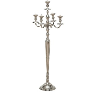 Juego de Dos Candelabros de Aluminio de 5 Brazos con Acabado Blanco para Decoración del Hogar, Bodas y Navidad, Candelabros de Pie - Product Image 6