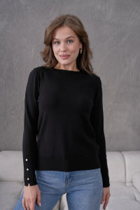 Suéter de punto superior cómodo y elegante de alta calidad de manga larga con cuello redondo para mujer Fabricantes de ropa de otoño e invierno - Product Image 4