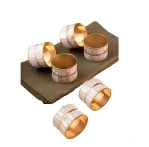 Cadre d'anneau de serviette en incrustation de nacre fait à la main de luxe pour décor de Table de mariage porte-serviettes en incrustation de nacre personnalisé - Product Image 2