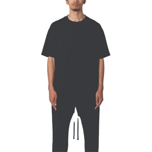 T-Shirt Homme Surdimensionné 100% Coton Coupe Boxy Lourde avec Motif de Lettre Unique Col Léger Jersey Tissu Vierge - Product Image 2