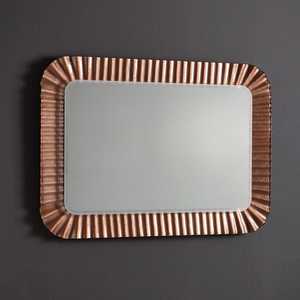 LED <b>Mirror</b> with Bronze Wavy Fused Glass Frame 94x68 Product Category - Product Image 3