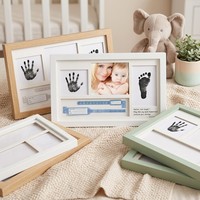 Cadre photo en bois pour empreintes de mains et de pieds de bébé, souvenir DIY, cadeau pour maman, décoration de la maison