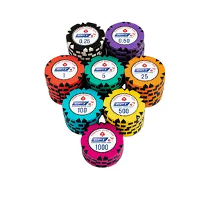 Качественная глиняная Покерная фишка казино с индивидуальным цветом и логотипом в lay 14 gm фишка для казино Bellagio poker Chips Baccarat Blackjack