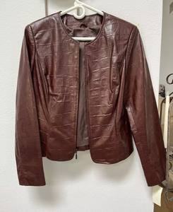 Chaqueta de Invierno Casual para Mujer, de Cuero Genuino, Talla Grande, de Alta Calidad, Tejida, Resistente al Viento, Color Marrón, Estilo Años 90, Manga Larga, con Cierre - Product Image 6