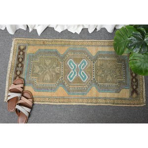 Alfombra de lana turca Vintage de 16x33 pies, estilo clásico de retales en tejido plano con respaldo de látex verde beige para decoraciones de sala de estar para adolescentes - Product Image 4