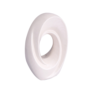 Urna de cremación funeraria blanca de aluminio para cenizas humanas adecuada para entierro de cementerio en forma redonda y diseño moderno - Product Image 4