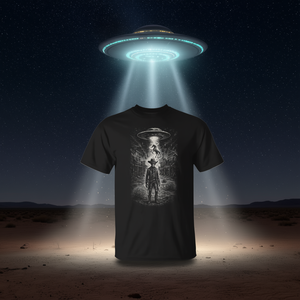 T-shirt Promozionale Alien Cowboy UFO Abduction Western Sci-Fi Space Grunge - Product Image 3