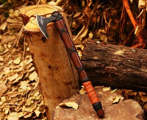 Wholesale Customized OEM/ODM Premium Survival <b>Axe</b> Damascus Steel Dual Head Design Industrial Grade <b>Wood</b> Cutting Viking <b>Axe</b> - Product Image 2