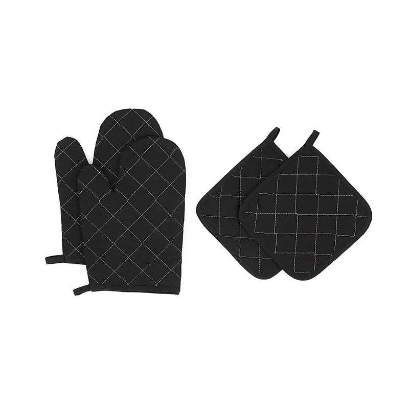 Extreme Heat Resistant Oven Mitts and Potholders Heat Proof Fireproof Gloves Grill Gloves Barbecue Gloves Hand Protection Pink