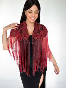 Cape burlesque perlée et pailletée frange perlée suspendue se fixe au cou de beaux vêtements de fête capes de festival - Product Image 6