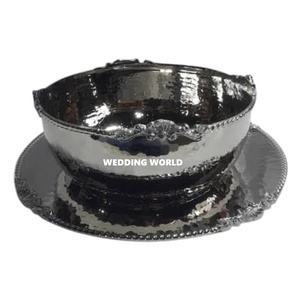 Bol à chocolat plaqué nickel, forme ronde, bol à bonbons décoratif pour mariage, bol à chocolat classique, élégant, fantaisie, nouveau - Product Image 2