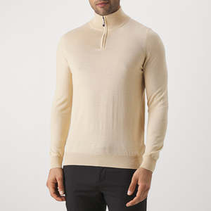 Pull classique à col roulé coupe ajustée pour hommes 100% coton doux élégant confortable chaud décontracté chandails en laine mélangée pour hommes - Product Image 1