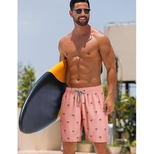 Shorts de bain pour hommes à séchage rapide, taille basse, avec doublure en mesh, en polyester et élasthanne, pour la plage et la natation - Product Image 2