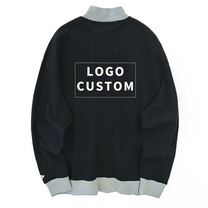 Chaqueta Bomber Negra Estilo Universitario con Diseño de Logotipo Personalizado al por Mayor OEM, Chaqueta de Invierno y Primavera con Cuello Alto para Hombre y Mujer - Product Image 6