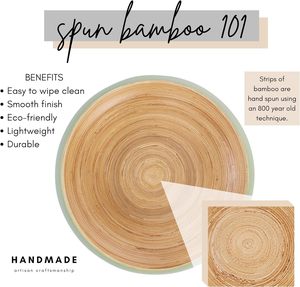 Vente en gros de luxe extra large bol à salade en bambou couleur verte service poli écologique pour les fruits à manger aliments décoratifs - Product Image 5