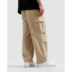 Pantalon cargo ample en coton 100% avec logo personnalisable, motif droit, décorations latérales à rayures colorées - Taille XL - Product Image 1