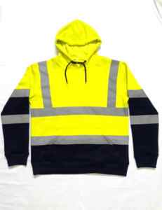 จัมเปอร์นิรภัยสีเหลืองเรืองแสงมีฮู้ดสำหรับสภาพแวดล้อมการทำงานที่มองเห็นได้ชัดเจนปรับแต่งได้ - Product Image 2