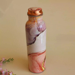 Prix raisonnable pur cuivre bouteille d'eau potable taille personnalisée émail imprimé conception santé conscient bouteille avantages Yoga Gym - Product Image 3