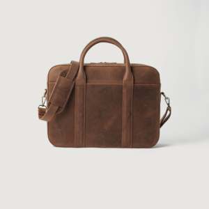 Sacoche vintage en cuir véritable marron clair, grand format, style rétro, sac rigide de capitaine, fermeture éclair, sac messager décontracté pour le travail, imperméable - Product Image 1