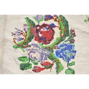 Traditional Beige Green 3.3 X 3.5ft Woolen Living Room Carpet Vintage Turkish Aubusson Patchwork Rectangle Hallway Shape Latex - Product Image 5