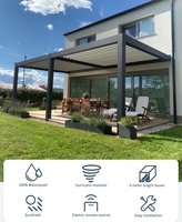Toit à lames intelligent imperméable Pergola motorisée Pergola bioclimatique avec stores zippés