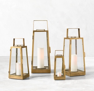 Linterna de vela de Metal de lujo, accesorios de iluminación decorativos para bodas y fiestas, faroles de vidrio hechos a mano, alta demanda - Product Image 5
