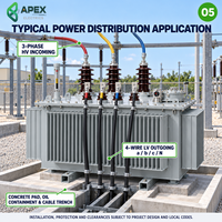 Transformateur de distribution immergé dans l'huile à haute efficacité APEX S22-M 315-1600 kVA 20 kV/400-415 V avec réservoir corrugué scellé IEC 60076