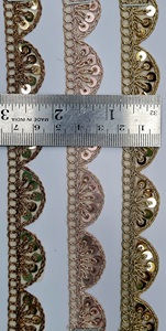 Tas Bordir Pola Lingkaran Sederhana dengan Pinggiran Renda Tisu Pengantin 3D 9M Mewah Vintage Etnik Boho Romantis Buatan Tangan. - Product Image 2