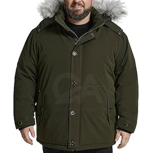 Heavy Duty Hooded Faux Fur Winter Jacket Thermal Warm <b>Coat</b> <b>Lined</b> Winter Jacket Cold Weather Parka - Product Image 2