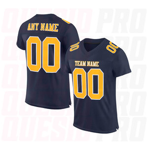 Nouveau maillot de football américain vierge respirant à manches courtes pour l'entraînement, impression par transfert thermique, coutures renforcées, léger - Product Image 1