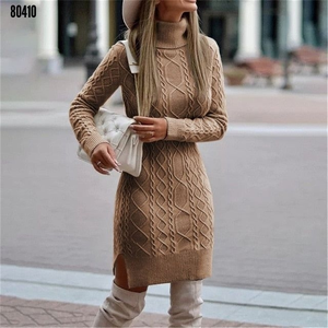 Loren Yunlu Motiviertes Midi-Strickkleid (Biskuit), 38606 - Braun - Product Image 1