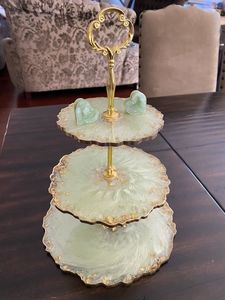 แม่พิมพ์ซิลิโคนทรงกลม3ชั้นแบบทำด้วยมือถาดชาผลไม้ถาดชาและโต๊ะอีพ็อกซี่เรซิ่น - Product Image 5