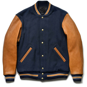 2025 chaqueta universitaria con logotipo personalizado mangas de cuero negro bordado pareja universidad béisbol hombres chaqueta Letterman chaqueta de nieve - Product Image 1