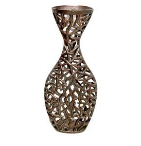 Juego de 2 floreros de aluminio decorativos para interiores modernos, soporte para plantas de hierro de la mejor calidad con acabado de níquel áspero para el jardín del hogar - Product Image 5