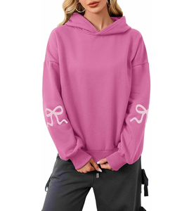 Sudaderas con capucha estampadas de gran tamaño para mujer, sudaderas informales de manga larga con forro polar, sudaderas informales de punto sólido para mujer - Product Image 4