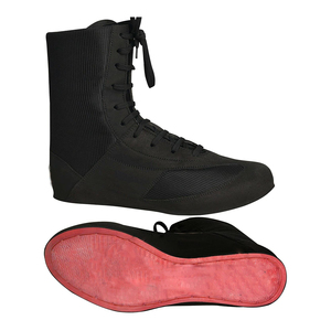 Chaussures de boxe et de lutte en cuir à lacets personnalisées en gros pour hommes – Entraînement professionnel, légères, respirantes, résistantes aux chocs, toutes tailles - Product Image 2