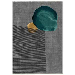 Netline Home <b>Cool</b> Linework Silver Grey Modern Washable <b>Rug</b> - Product Image 2